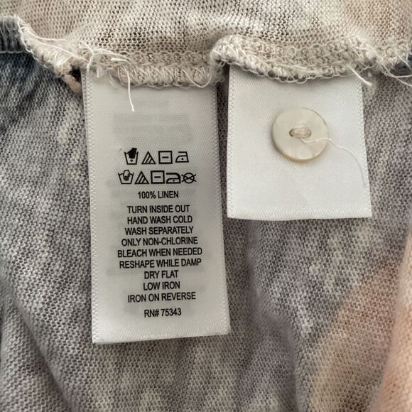 RACHEL ZOE 100% Linen Top XL Womens Sleeveless Button Back abstract colorblock - Picture 5 of 5